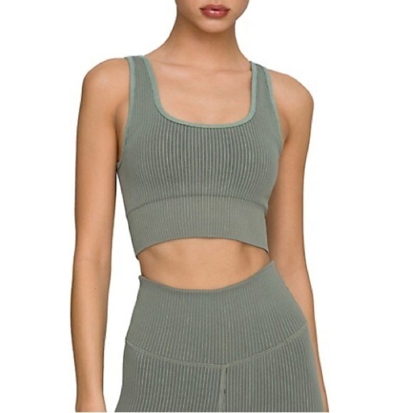 GOOD AMERICAN Seamless Rib Bra - Agave 001 - Picture 1 of 7